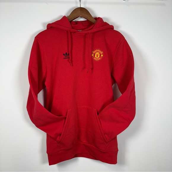 Adidas Men's Manchester United Red Sweatshirt Hoodie Small - Picture 1 of 7